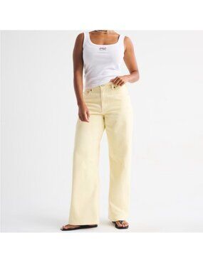 Abercrombie Butter Yellow Low Rise Baggy Jeans